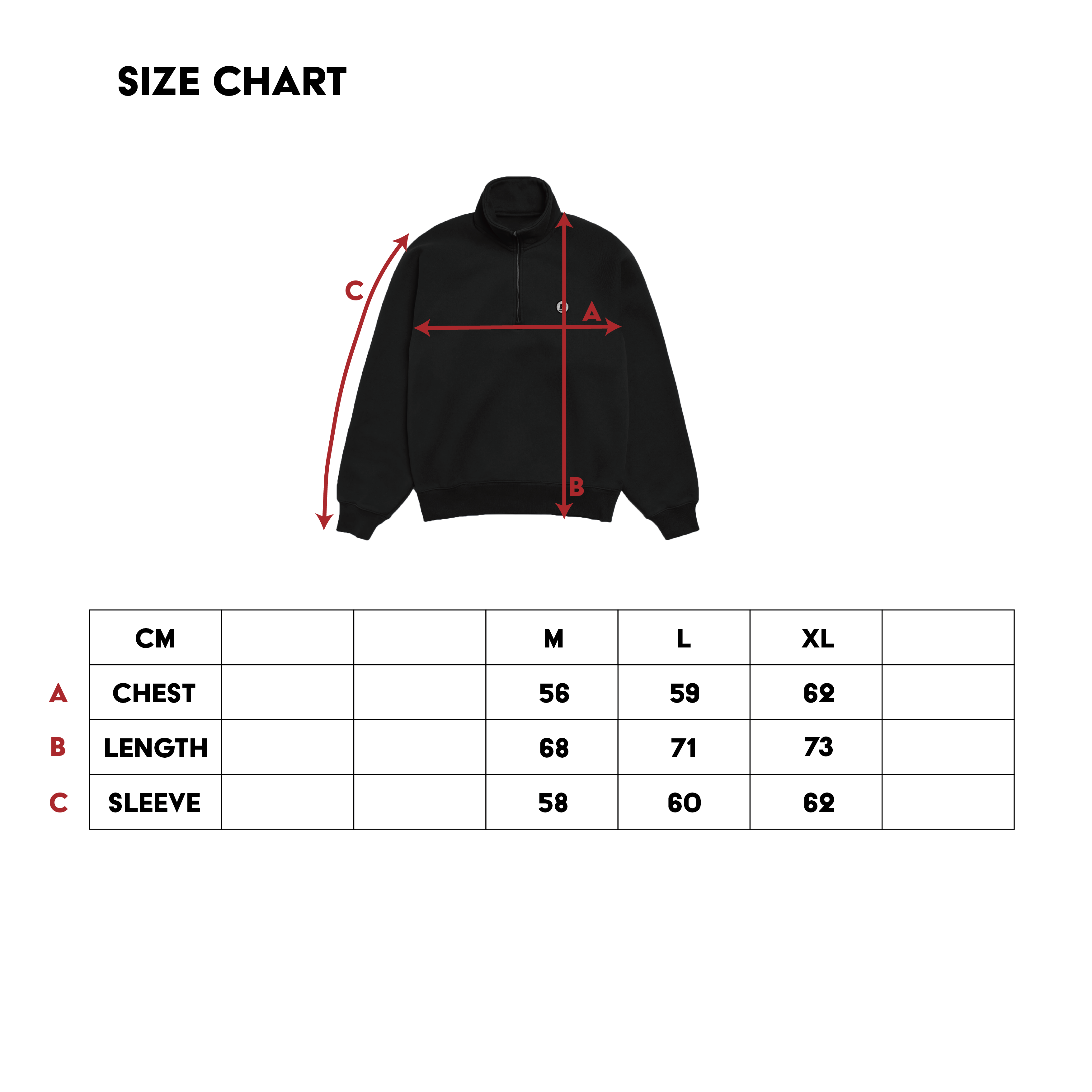 H Patched Half Zip Sweatshirt (Black)