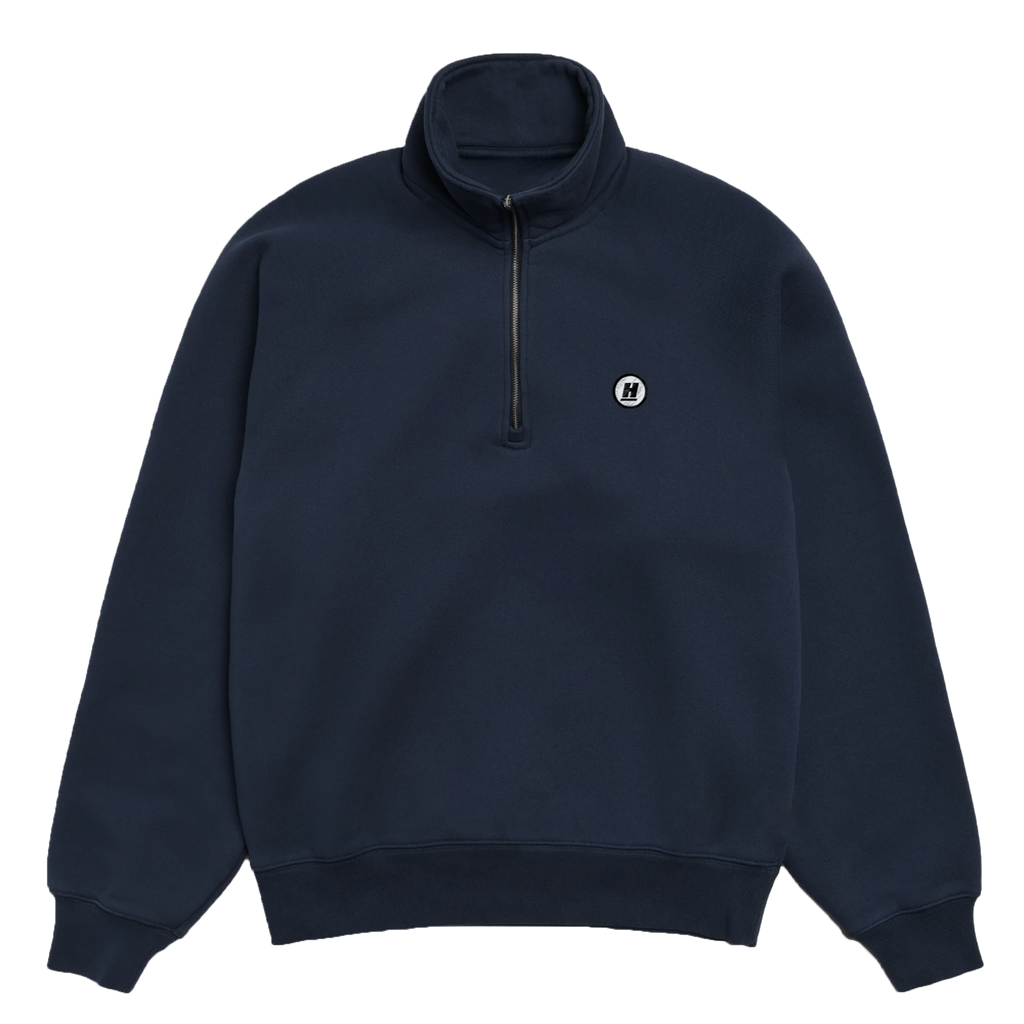 H Patched Half Zip Sweatshirt (Navy)