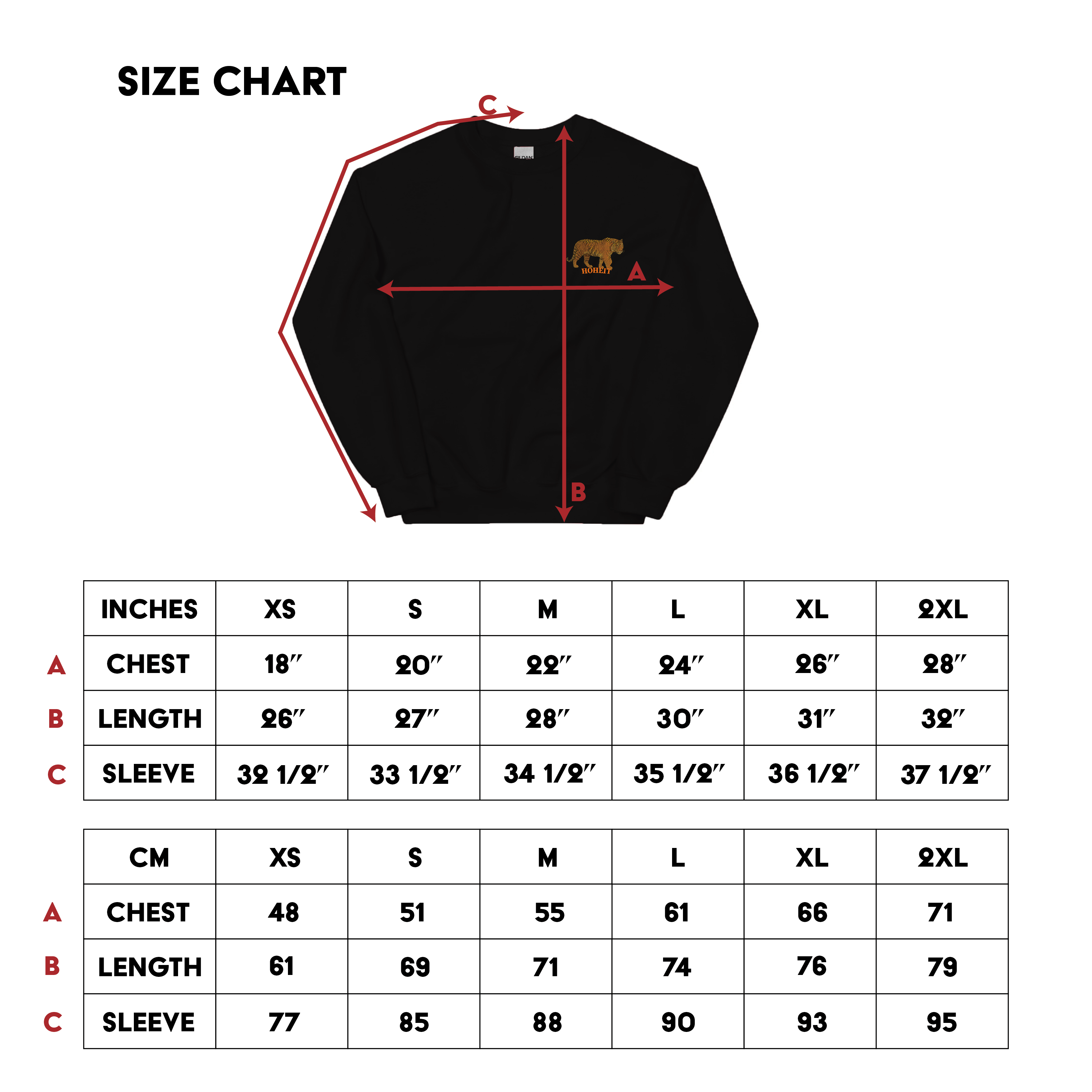 Embroidered Tiger Crew (Black)