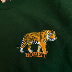 Embroidered Tiger Crew (Dark Green)