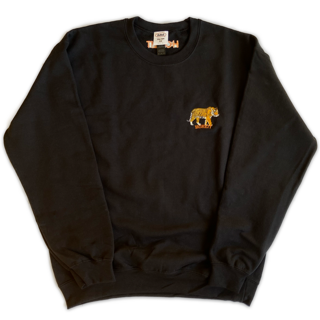Embroidered Tiger Crew (Black)